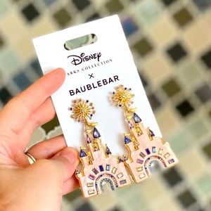 Disney BaubleBar Castle Earrings - Pink and Gold